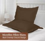 Chocolate Microfiber Pillow Shams 2 Pack - 20x26 Inch