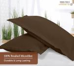 Chocolate Microfiber Pillow Shams 2 Pack - 20x26 Inch