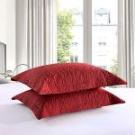 MarCielo Red Embroidered Microfiber Pillow Shams Set