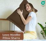Chocolate Microfiber Pillow Shams 2 Pack - 20x26 Inch