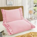 Pink Ruffled Microfiber Pillowcases - Set of 2