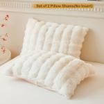 Fluffy Faux Rabbit Fur Pillow Cases – 2 Pack
