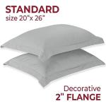 Mellanni Light Gray Pillow Shams Set - 2 Pack