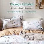 Teal Leaves Cotton King Pillow Shams - 2 Pack