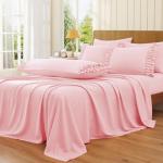 Pink Ruffled Microfiber Pillowcases - Set of 2