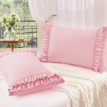 Pink Ruffled Microfiber Pillowcases - Set of 2