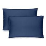 Soft Dark Blue Pillow Sham Covers - Set of 2
