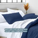 Soft Dark Blue Pillow Sham Covers - Set of 2