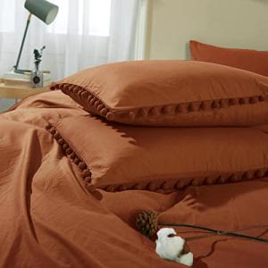 Burnt Orange Boho Pillow Shams Set of 2