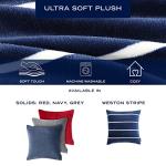 Nautica Plush Red Euro Sham for Bed or Couch