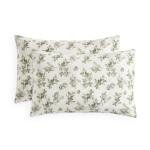 Cottagecore Floral Pillowcases Set of 2, Sage Green