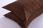 Brown Embroidered Microfiber Pillow Shams Set