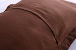 Brown Embroidered Microfiber Pillow Shams Set
