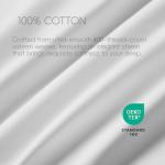 White Cotton Pillow Shams Set with Navy Border