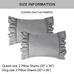 Chic Ruffle Pillow Shams - Queen Size Gray