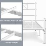 Yaheetech Queen Metal Platform Bed Frame - White