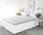 Cozy White Ruffle Bed Wrap for Queen/King