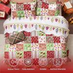 Bedsure King Size Christmas Quilt - Red Patchwork