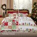 Bedsure King Size Christmas Quilt - Red Patchwork