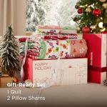 Bedsure King Size Christmas Quilt - Red Patchwork