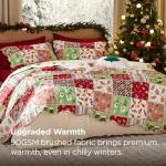 Bedsure King Size Christmas Quilt - Red Patchwork