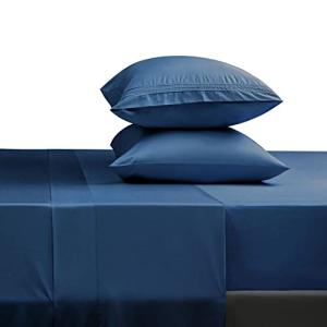 SONORO KATE Navy Blue Luxury Bed Sheet Set