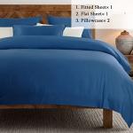 SONORO KATE Navy Blue Luxury Bed Sheet Set