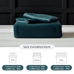 Peacock Blue Flannel Velvet King Duvet Set