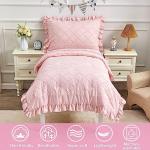 Boho Pink Toddler Bedding Set - 4 Pieces