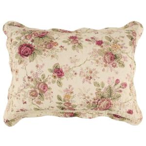 Antique Rose Cotton Quilted Pillow Sham 20x26-inch