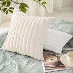 Plush Faux Fur Throw Pillow Covers Set of 2