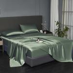 Emerald Green Satin Queen Bed Sheet Set