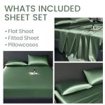 Emerald Green Satin Queen Bed Sheet Set