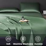Emerald Green Satin Queen Bed Sheet Set