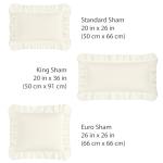 Ruffled Ivory Pillow Shams with Embroidered Eyelet