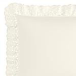 Ruffled Ivory Pillow Shams with Embroidered Eyelet