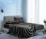 Manyshofu Black Satin Bed Linen Set - 4 Piece