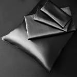 Manyshofu Black Satin Bed Linen Set - 4 Piece