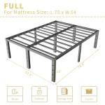 Aldrich 18-Inch Black Metal Full Bed Frame