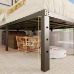 Aldrich 18-Inch Black Metal Full Bed Frame