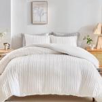 Boho White Duvet Cover Set, Queen Size