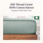 Luxury King Fitted Sheet – 100% Cotton, Sage Green