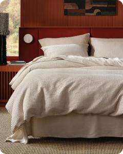 Bedsure King Cotton Duvet Cover Set - Waffle Weave