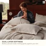 Bedsure King Cotton Duvet Cover Set - Waffle Weave