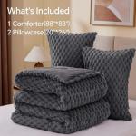 Fluffy Grey Queen Comforter Set - Warm & Fuzzy