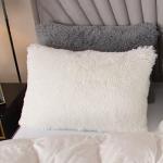 Plush White Shaggy Duvet Cover Set - Queen