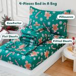 LONAVA Toddler Comforter Set with Gingerbread Man