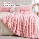 Blush Pink Faux Fur Throw Blanket - Soft & Cozy