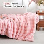 Blush Pink Faux Fur Throw Blanket - Soft & Cozy