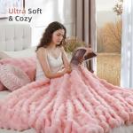 Blush Pink Faux Fur Throw Blanket - Soft & Cozy